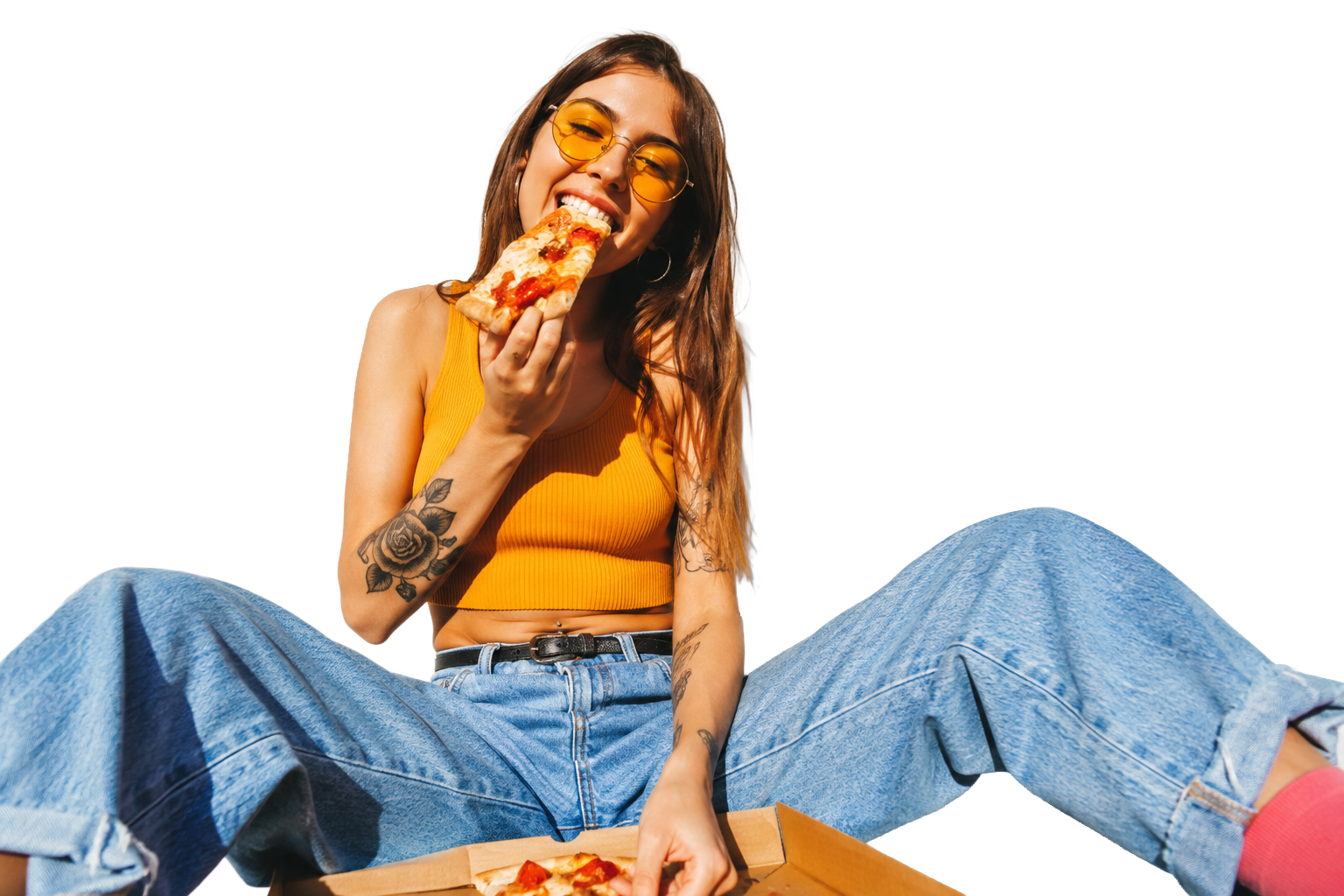 Família Nonna Gina servindo pizza