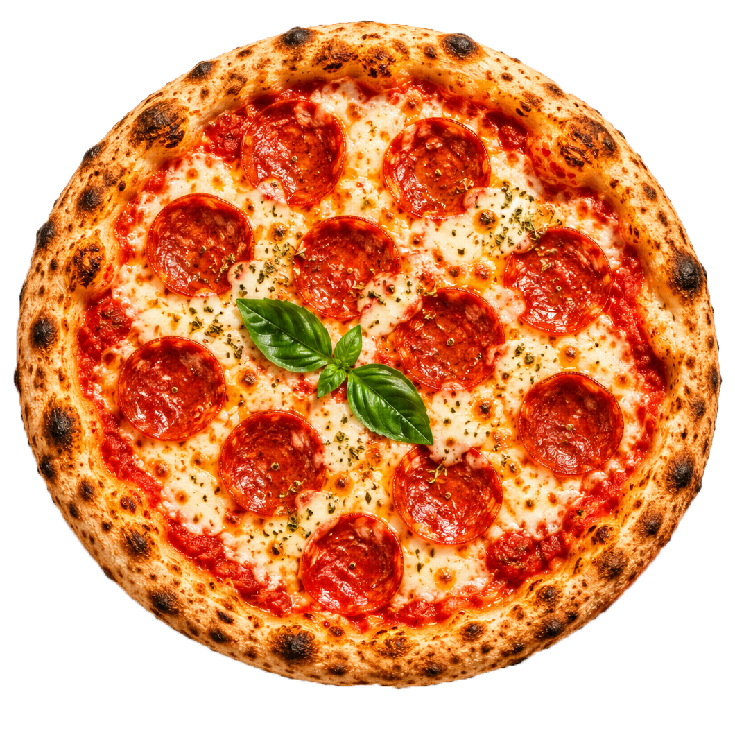 Pizza artesanal da Nonna Gina vista de cima